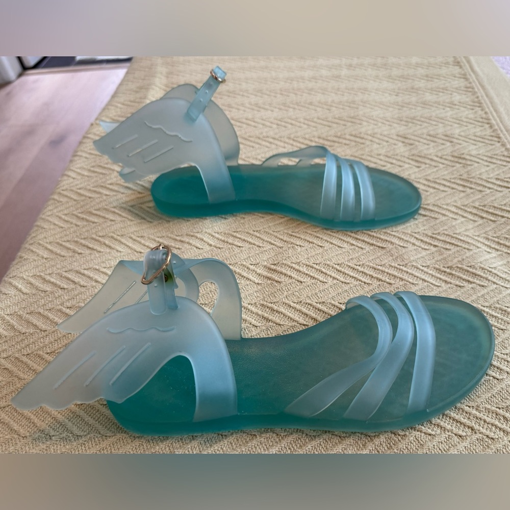 Ancient Greek Sandals in Blue and Gold